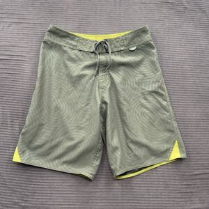 Sims Board Short Men 34 Green Polyester Beach Swim Weekend Vacation 10' Inseam.